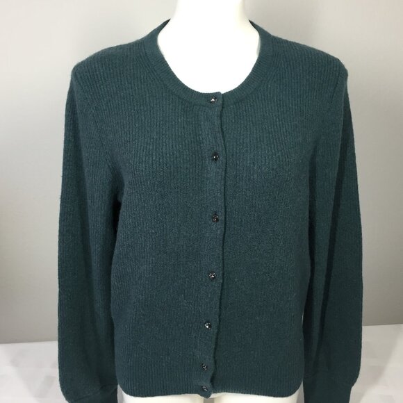 J. Crew Sweaters - J Crew Womens Medium Cardigan Sweater Soft Merino Alpaca Blend Jeweled Buttons